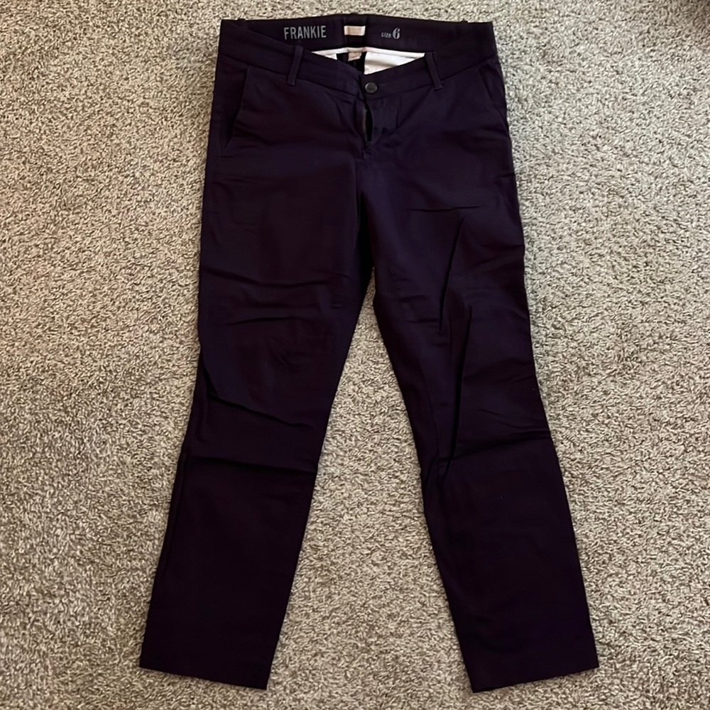 Burgundy jcrew Frankie pant size 6